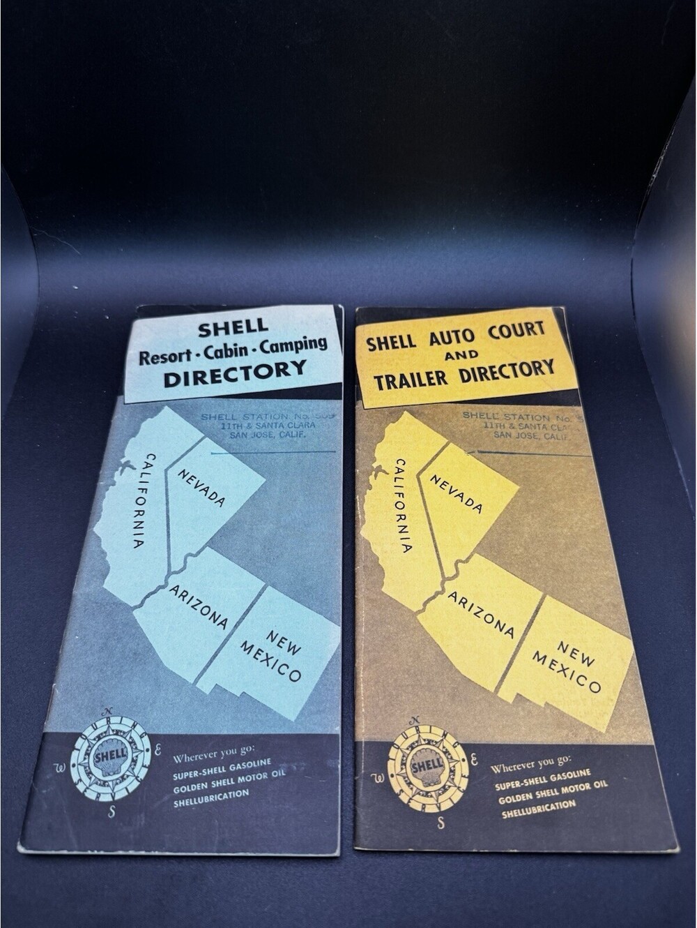 2 - Shell Gasoline Directories 1939 - CA NV AZ NM Advertising